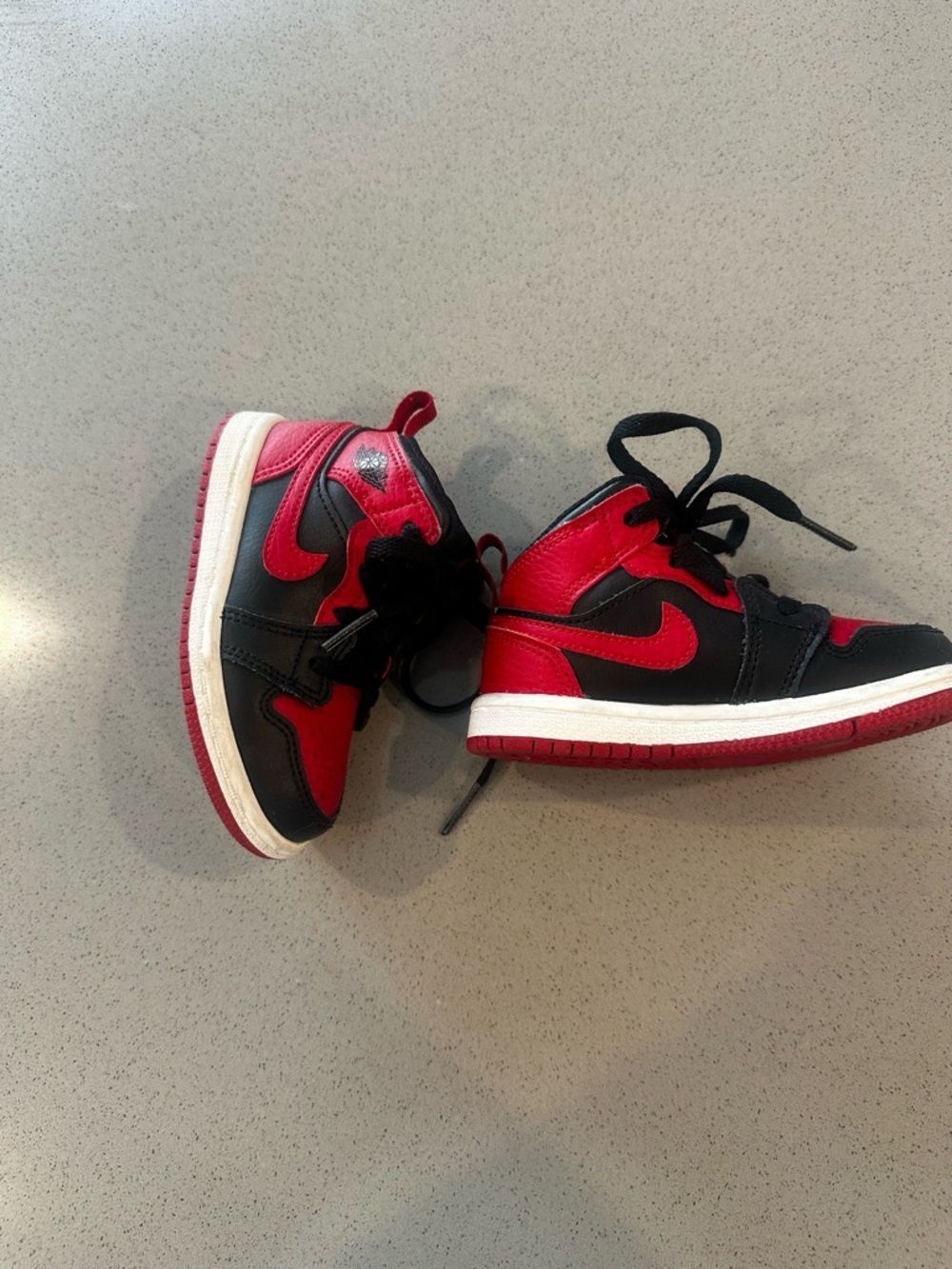 Nike Air Jordan Mid Sneakers Black and Red Toddler Size US 6C - Picture 5 of 11